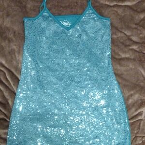 Vanity Turquoise Sequin Cami